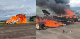 Aeronave se estrella en el aeropuerto de San Cristóbal