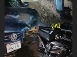 Lesionado motorizado en Caja de Agua durante accidente