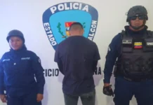 Polifalcón captura a hombre por golpear a su pareja, le exigía dinero para sus deudas