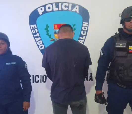 Polifalcón captura a hombre por golpear a su pareja, le exigía dinero para sus deudas
