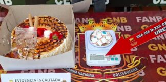 Ocultaron bolsitas de droga en torta de cumpleaños +FOTOS