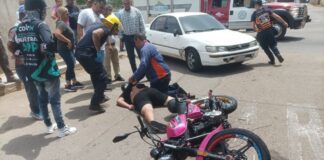 Motorizado resultó herido en choque en Puerta Maraven