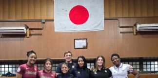 Falconiana Astrid Montero presente en el Campamento de Lucha en Japón