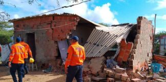 Colapso de vivienda dejó un septuagenario lesionado en Santa Ana