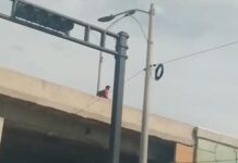 Joven con actitud suicida apareció en la parte alta del Elevado del Calles Sierra