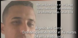 Joven de Mene Mauroa está desaparecido Joven de Mene Mauroa está desaparecido