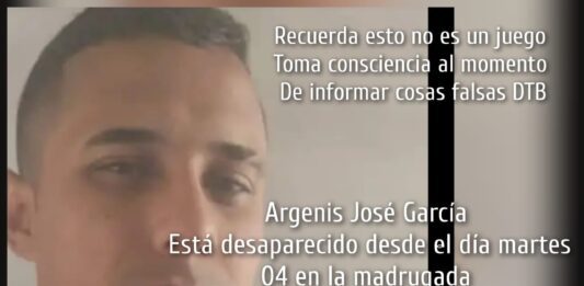 Joven de Mene Mauroa está desaparecido Joven de Mene Mauroa está desaparecido