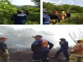 Bomberos de Santa Rita, Cabimas y Pdvsa sofocan incendio de vegetación y residuos de crudo