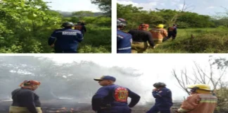 Bomberos de Santa Rita, Cabimas y Pdvsa sofocan incendio de vegetación y residuos de crudo