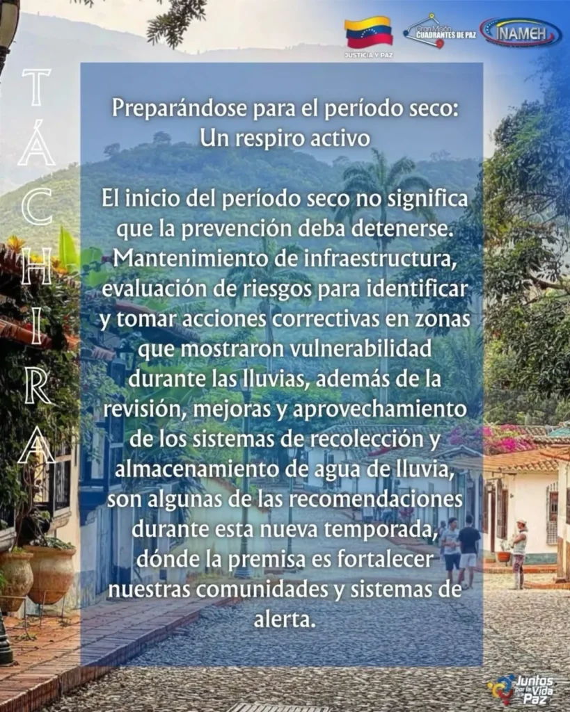 Inameh reporta que empieza el período seco