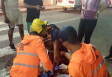 Colisión entre un Aveo y una moto en el centro de Punto Fijo dejó este resultado