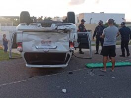 Colisión de vehículos con vuelco se vivió en Tucacas la tarde de hoy sábado