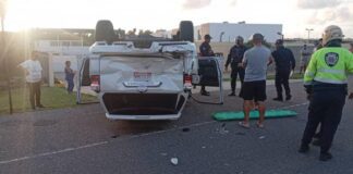 Colisión de vehículos con vuelco se vivió en Tucacas la tarde de hoy sábado