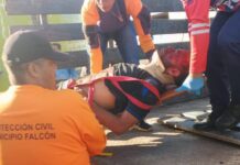 Moruy| Motorizado deslizó y sufrió serias lesiones