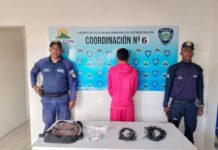 Detenido sujeto por hurto en la plaza Bolívar de Pueblo Nuevo