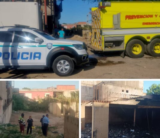 Vídeo| Incendio arrasó con estructura en construcción en Punto Fijo