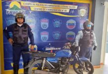 Moto abandonada en una persecución en Tucacas quedó a disposición del Ministerio Público