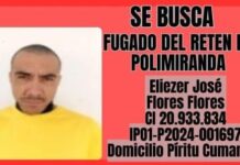 Se fugó preso de Polimiranda hoy lunes #22DIC