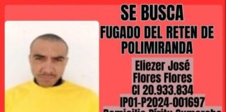 Se fugó preso de Polimiranda hoy lunes #22DIC