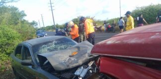 Colisión de vehículos dejó dos lesionados