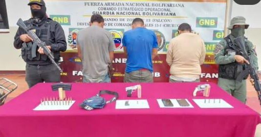 Tres detenidos con armas de fuego y municiones en el municipio Petit