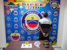 Detienen a hombre con droga en Coro