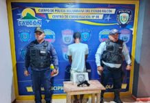 Boca de Aroa| Detenido con facsimil de arma de fuego