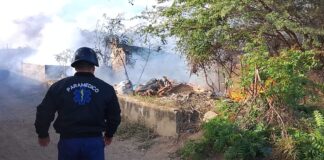 Protección Civil sofocó incendio en Pueblo Nuevo