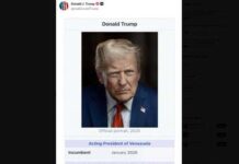 Trump publica imagen que lo proclama «presidente interino de Venezuela»