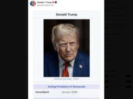 Trump publica imagen que lo proclama «presidente interino de Venezuela»