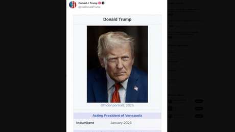 Trump publica imagen que lo proclama «presidente interino de Venezuela»