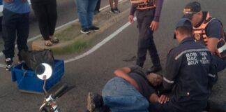 Carirubana| Colisión entre moto y vehículo en Bella Vista dejó un lesionado