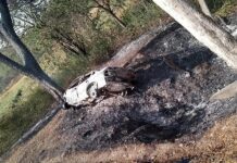 GN falleció calcinado al chocar su vehículo contra un árbol