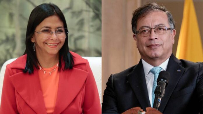 Delcy Rodríguez acordó con Gustavo Petro realizar encuentro binacional