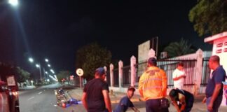 Punto Fijo| Deslizamiento de moto dejó un lesionado en la avenida Rafael González