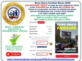 Inicia pago del Bono Único Familiar