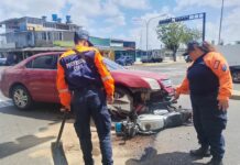 Punto Fijo| Colisión entre moto y vehículo dejó daños materiales