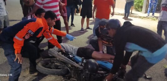 Punto Fijo| Colisión entre moto y vehículo dejó un lesionado