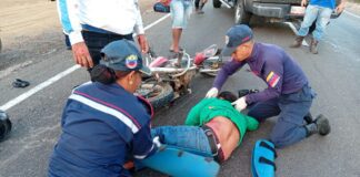 Coro| Dos motorizados lesionados al colisionar con una gandola