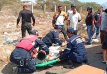 Coro| Vídeo| Motorizado quedó inconsciente en deslizamiento