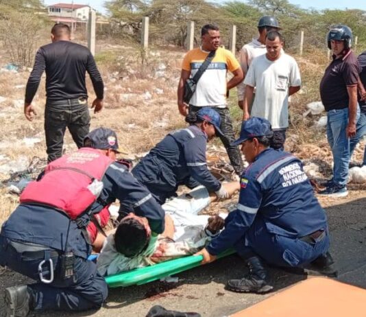 Coro| Vídeo| Motorizado quedó inconsciente en deslizamiento