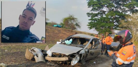 Funcionario de la PNB perdió la vida en vuelco de vehículo