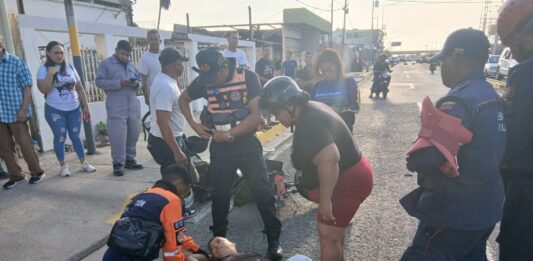 Punto Fijo| Motorizado lesionado en accidente de tránsito