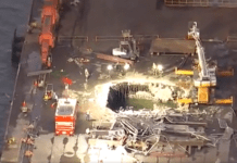 Desplome de andamio de 40 metros dejó varios obreros heridos y un desaparecido Desplome de andamio de 40 metros dejó varios obreros heridos y un desaparecido