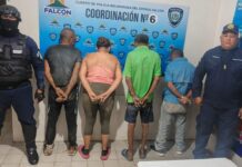 Municipio Falcón| Detenidos «El Cubita», «La Ñeca», » El Chiche» y «El Copete» en Pueblo Nuevo