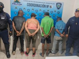 Municipio Falcón| Detenidos «El Cubita», «La Ñeca», » El Chiche» y «El Copete» en Pueblo Nuevo