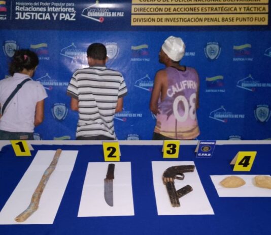 Punto Fijo| Tres detenidos por robo y amenaza a la vida