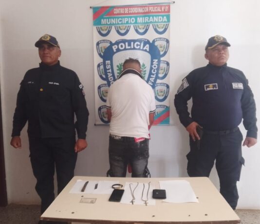 Coro| Detenido motorizado por resistencia a la autoridad