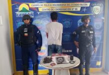 Municipio Silva| «Coquero» se resistió a la autoridad y quedó detenido