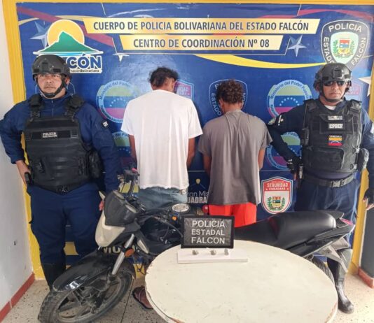 Municipio Silva| Dos detenidos por tenencia de droga